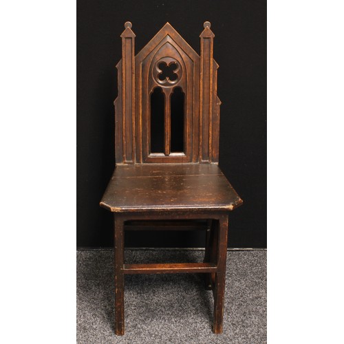 348 - A 19th century Gothic hall chair