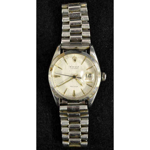 3021 - Rolex - a gentleman's stainless steel  Oysterdate Precision 6694 stainless steel bracelet wristwatch... 