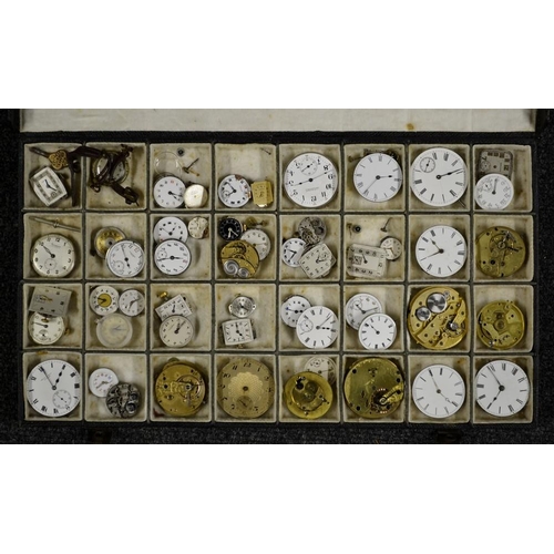 3029 - Watch Makers Spares - a collection of 19th century and later Movements and Dials including, a Longin... 