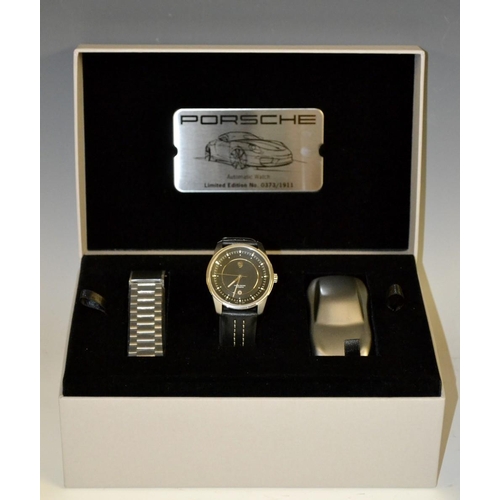 3049 - Porche - a Premium Classic automatic limited edition wrist watch, black dial, minute track, centre s... 