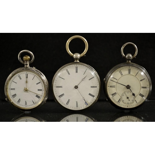 3060 - A Victorian lady's silver open face fob watch. A H Drinkwater, Coventry, cream dial, Roman numerals,... 