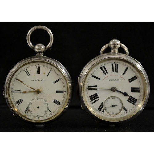 3064 - A Victorian silver open face Coast Guard pocket watch, retailed J W Morris & Co,Faversham, white dia... 