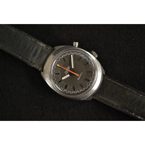 3081 - Omega - a gentleman's 1960s Chronostop wrist watch, gum metal grey dial, block baton markers, twelve... 