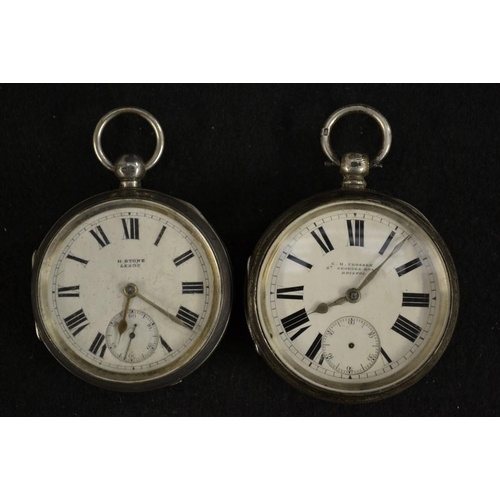 3094 - A Victorian silver open face pocket watch, G H Prosser, St George Road, Bristol, white dial, Roman n... 