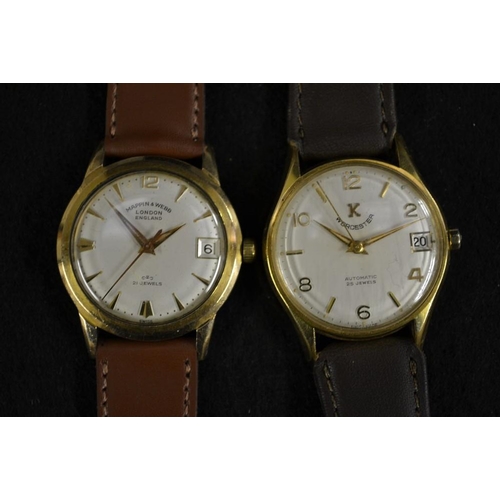 3117 - Watches - a Worcester K automatic wrist watch, silvered dial, Arabic numerals and stick batons marke... 