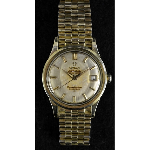 3126 - Omega - a vintage 1960s gentleman's Omega Constellation Calendar automatic wrist watch, silvered dia... 