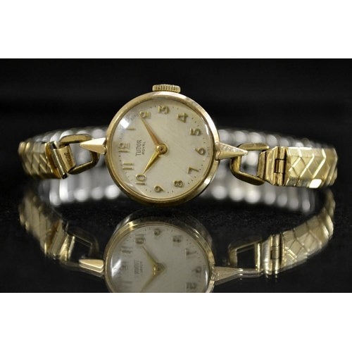 3149 - Tudor Rolex - a lady's Tudor Royal wristwatch, silvered textured dial, Arabic numerals, manual wind ... 