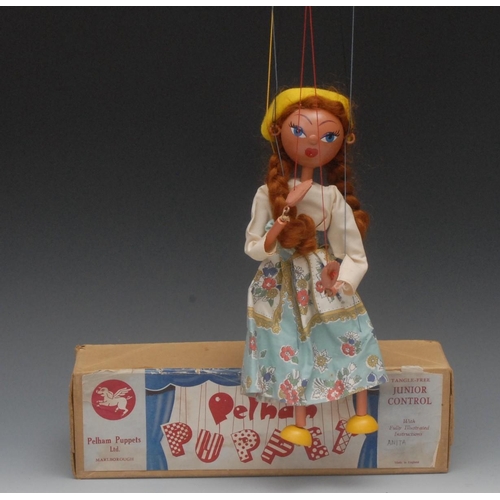 1115 - LS Cowgirl - Pelham Puppets LS Range, wooden ball head,  plaited hair, painted features, blue eyes, ... 