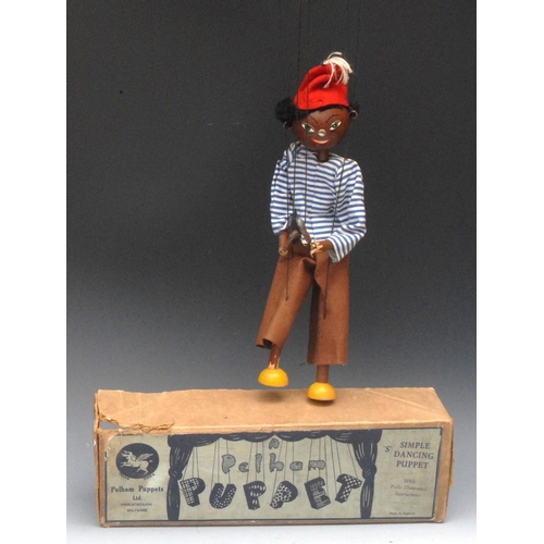 1119 - LS Ni**er Boy -  - Pelham Puppets LS Range, wooden ball head, black fur hair, painted features,  gre... 