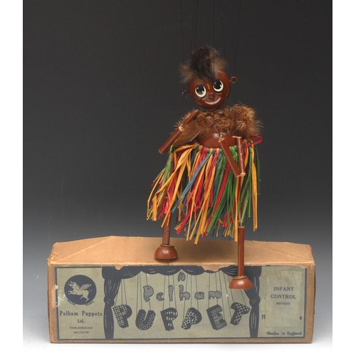 1124 - LS Mumbo Zulu Chieftain's Wife - Pelham Puppets  LS Range, round wooden head, painted features, smal... 