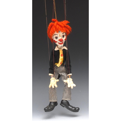 117 - SL Bimbo - Pelham Puppets SL Range, moulded head,  with orange hair, painted clown features, green e... 