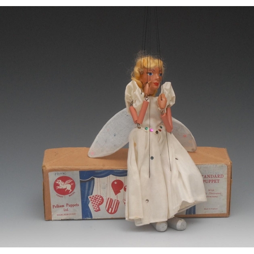 131 - SL Wire winged Fairy - Pelham Puppets SL Range, moulded head, blonde wavy hair, painted features, bl... 