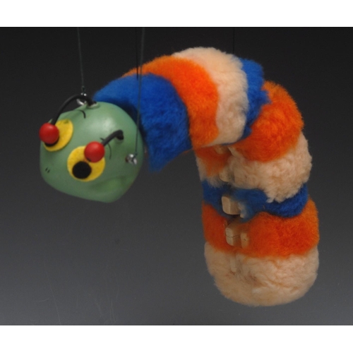 134 - SL Furry Caterpillar - Pelham Puppets SL Range,  hollow moulded head, painted features, yellow and b... 