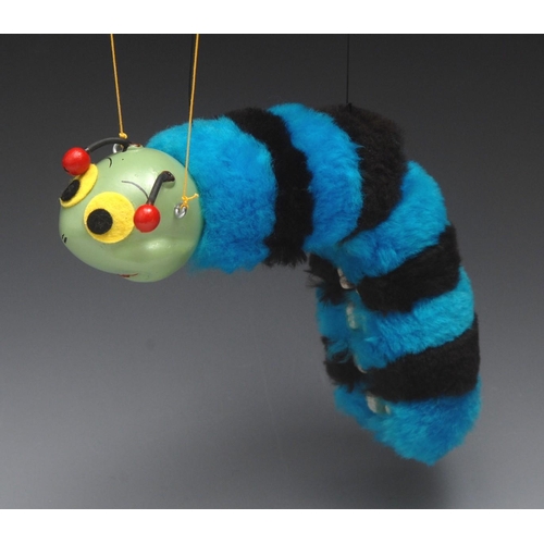 135 - SL Furry Caterpillar - Pelham Puppets SL Range,  hollow moulded head, painted features, yellow and b... 