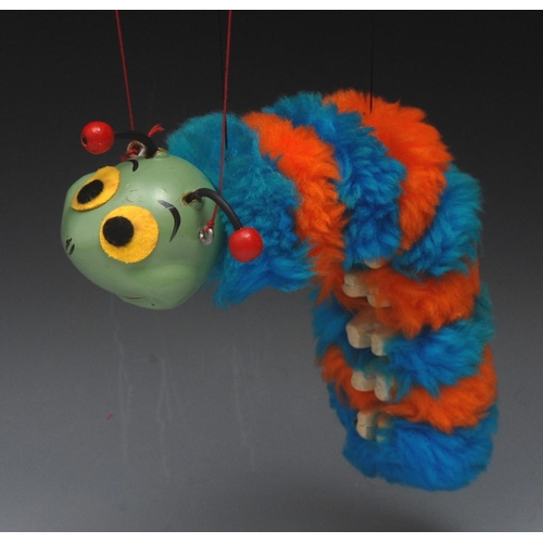 136 - SL Furry Caterpillar - Pelham Puppets SL Range,  hollow moulded head, painted features, yellow and b... 