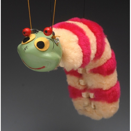 137 - SL Furry Caterpillar - Pelham Puppets SL Range,  hollow moulded head, painted features, yellow and b... 