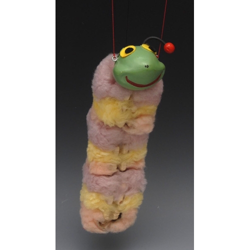 138 - SL Furry Caterpillar - Pelham Puppets SL Range,  hollow moulded head, painted features, yellow and b... 