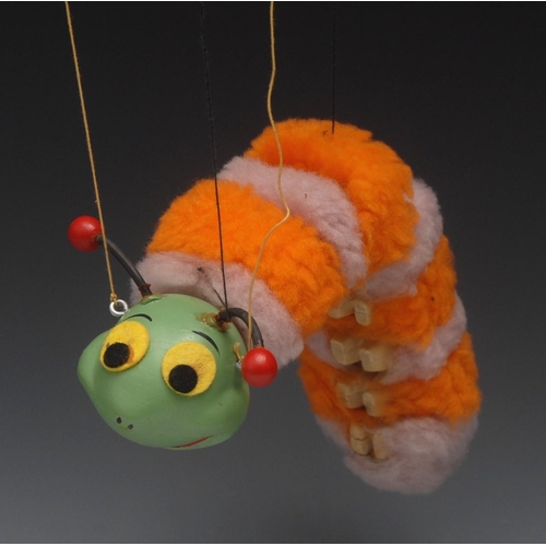 140 - SL Furry Caterpillar - Pelham Puppets SL Range,  hollow moulded head, painted features, yellow and b... 