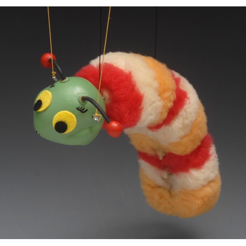 142 - SL Furry Caterpillar (three-coloured) - Pelham Puppets SL Range,  hollow moulded head, painted featu... 