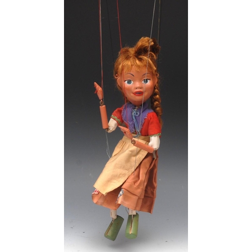 150 - SL Gretel - Pelham Puppets SL Range, large moulded head,  painted features, blue eyes, blond hair in... 