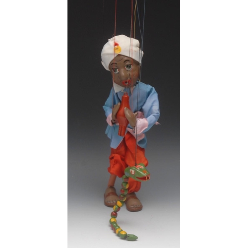 180 - SL Snake Charmer - Pelham Puppets SL Range,  moulded head with painted features, green eyes, early v... 