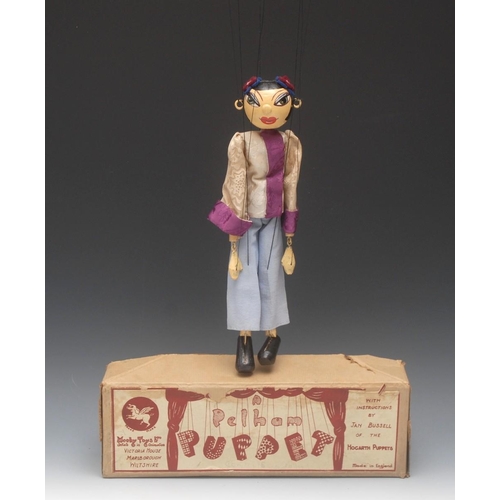 184 - Wonky Toy SS Chinese Girl - Wonky Toy SS Range, turned round wooden head with painted features, gree... 