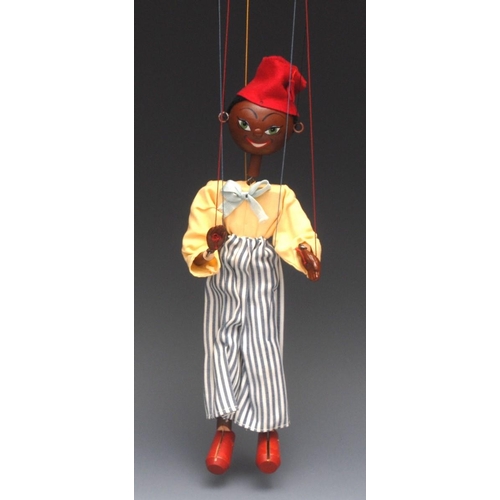 2 - SS Black Boy - Pelham Puppets SS Range, wooden ball head, hand painted features, green eyes, small c... 