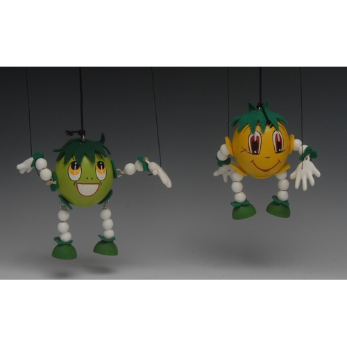 399 - Fruities and Veggies - Apple and Lemon- Pelham Puppets, both boxed, c. 1989 (2)