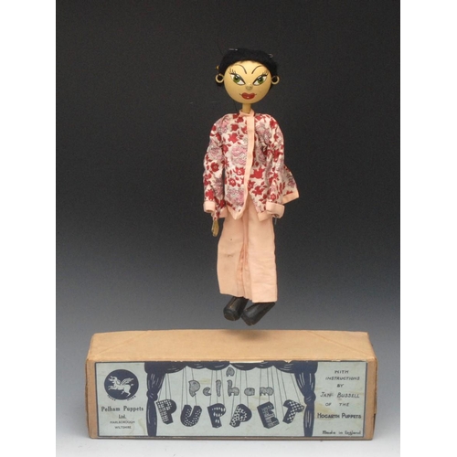 401 - SS Chinese Woman - Pelham Puppets SS Range, wooden ball head, black hair, painted features, green ey... 