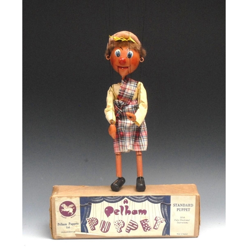 450 - SM Mrs MacBoozle - Pelham Puppets SM Range,  brown real fur hair, painted features,blue eyes, red ba... 