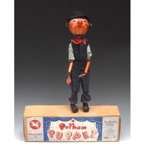 454 - SM Woodcutter - extremely rare, only one known, Pelham Puppets SM Range, round wooden head with pain... 