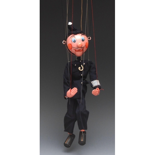 455 - SM Policeman - Pelham Puppets SM Range,  black  hair, painted features, blue eyes, ball nose, openin... 