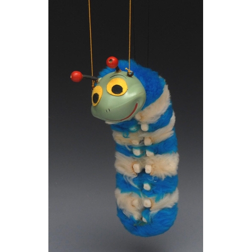 501 - SL Furry Caterpillar - Pelham Puppets SL Range,  hollow moulded head, painted features, yellow and b... 