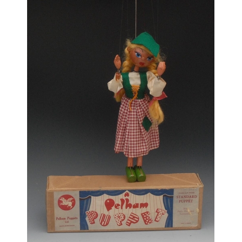 806 - SS Dutch Girl - Pelham Puppets SS Range, wooden ball head, blond plaited  hair, painted features,  b... 