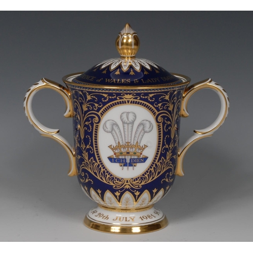 86 - A Royal Crown Derby covered vase, To Celebrate the Marriage of HRH The Prince of Wales and Lady Dian... 