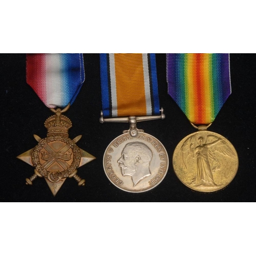 63 - Medals, World War One, Officer, 1914/15 Star Trio, 04671 PTE H. E. ECKERSLEY A.O.C., LIEUT on pair, ... 