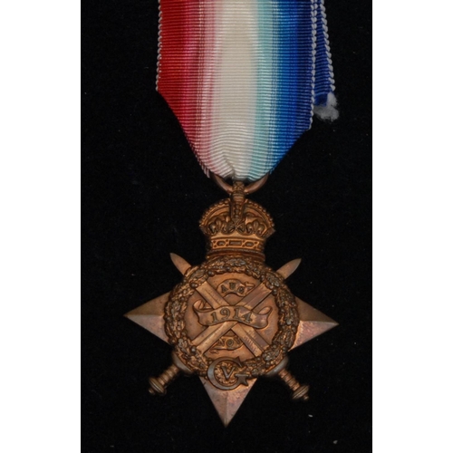 66 - Medal, World War One, Single, 1914 Star, 7340 GUNNER H. J. MANSELL R.M. BRIGADE, EF, with copy paper... 