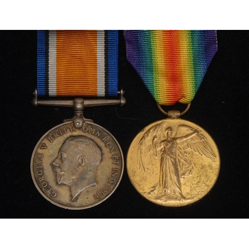 76 - Medals, World War One, Pair, M-371245 PTE C. HOWELL A.S.C., EF; Cyril Howell [2]