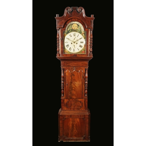 1607 - A William IV/early Victorian mahogany longcase clock, 34cm arched painted dial inscribed Smith, Ashb... 