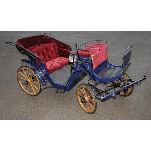 1620 - A Victorian wedding carriage, iron work 1874, rebuilt by Cosira, for two horses or a single horse, l... 