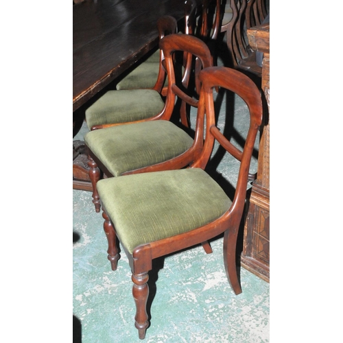 1650A - A set of six early Victorian dining chairs, balloon backs with oversailing cresting rails, drop-in s... 