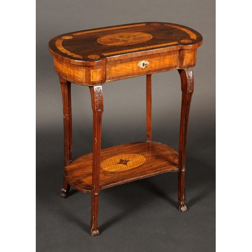 1657 - A 19th century rosewood, satinwood and marquetry kidney shaped side table, stamped Pratt & Son Guilf... 