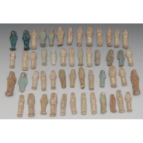 2563 - Antiquities - fifty one small Egyptian ushabti, 4cm - 7cm, predominately Middle Kingdom