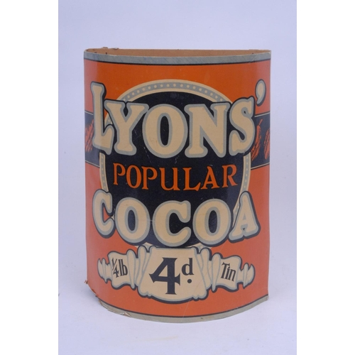 1037 - Lyons' - an early 20th century cardboard Fletcher's Patent type bow fronted collapsible show dummy, ... 