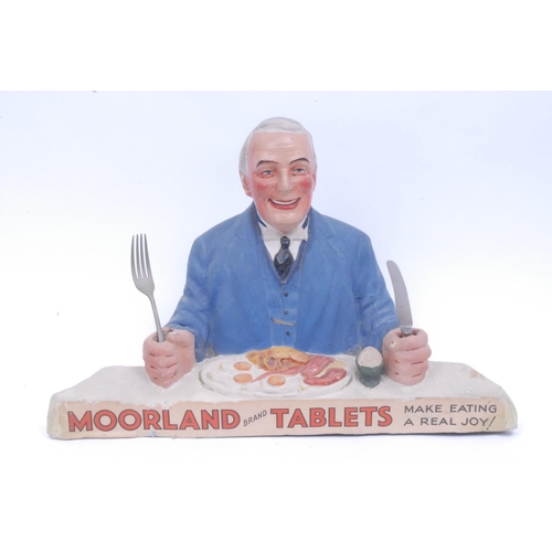 1046 - Moorland Tablets - a rare papier maché shop advertising display, as a suited gentleman holding his k... 