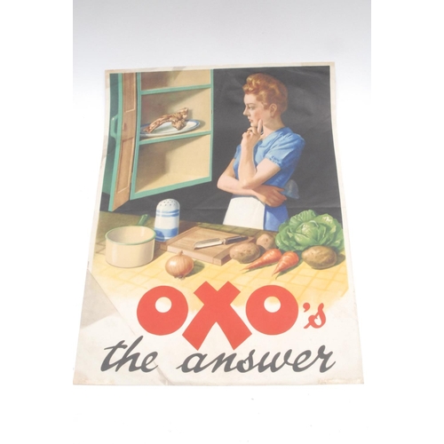 1052 - Oxo - an early to mid-20th century rectangular advertising poster, printed in polychrome with a wist... 