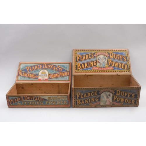 1054 - Pearce Duff & Co - an early 20th century rectangular pine retailer's promotional crate, Blancmange o... 