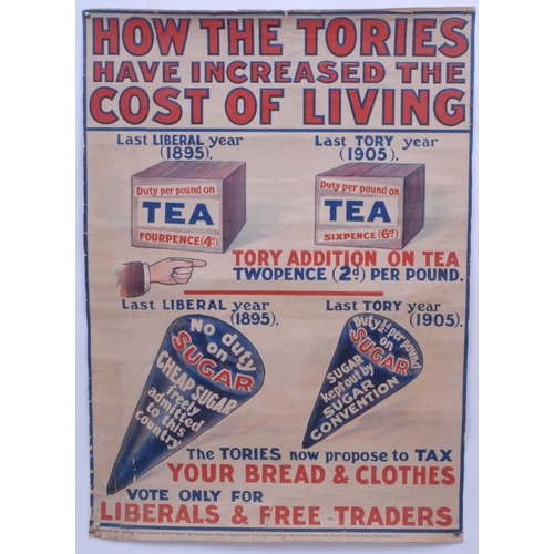 1055 - Political History/Election Propaganda - an Edwardian rectangular Liberal Party Election poster, prin... 