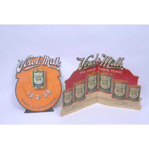 1071 - Virol Limited - an early 20th century cardboard three dimensional showcard, Virol & Milk, printed wi... 