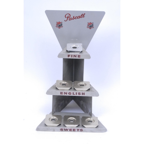 1091 - A Pascall confectionary counter display stand - three-tier advertising stand inscribed Pascall Fine ... 